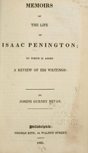 Memoirs of the life of Isaac Penington