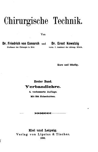 Handbuch der Kriegschirurgischen Technik 1894