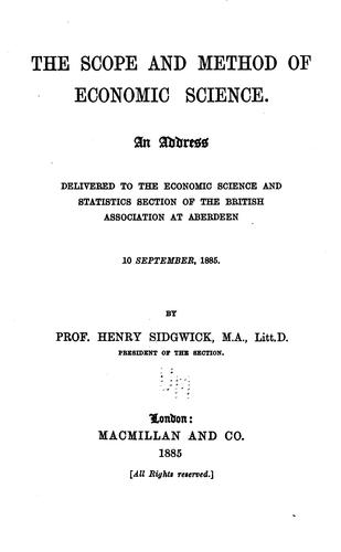 The scope and method of economic science