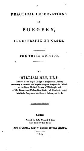 Practical Observations in Surgery: Illustrated by Cases