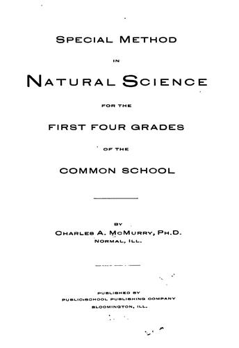 Special Method in Natural Science for the First Four Grades of the Common School