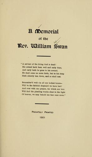 Memorial of the Rev. William Swan