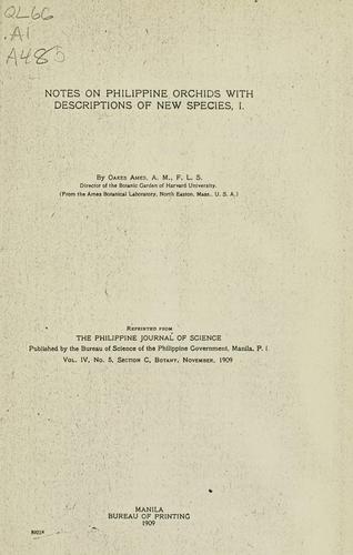 Notes on Philippine orchids with descriptions of new species