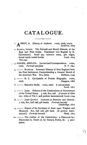 Catalogue of the Library, &c. of the Late Charles I. Bushnell, Esq