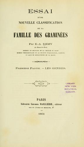 Essai d'une nouvelle classification de la famille des Graminées