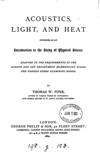 Acoustics light and heat