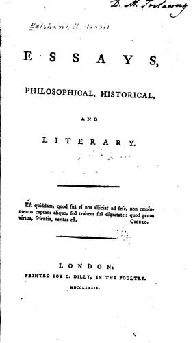 Essays, Philosophical, Historical, and Literary