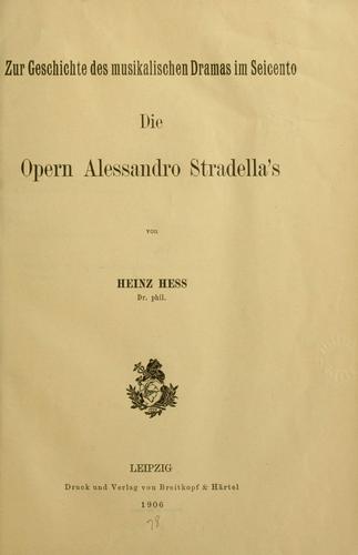 Zur geschichte des musikalischen dramas im seicento