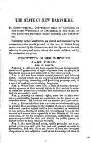 The constitution of New Hampshire as amended by the Constitutional convention held at Concord on the first Wednesday of December, A. D. 1876