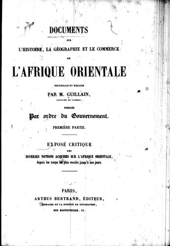 Documents sur l'histoire, la géographie et le commerce de l'Afrique Orientale