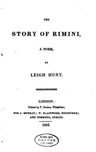 The Story of Rimini: A Poem