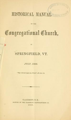 Historical manual of the Congregational church