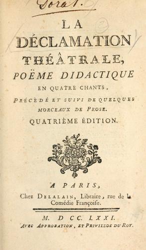 La déclamation théâtrale