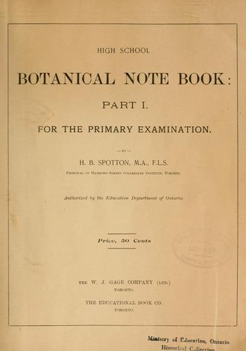 High school botanical note book