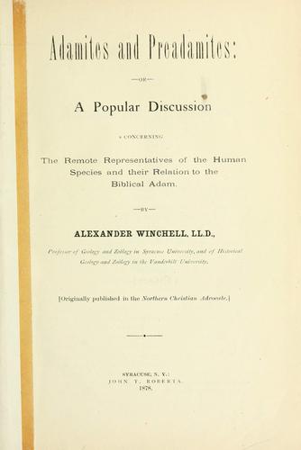 Adamites and Preadamites