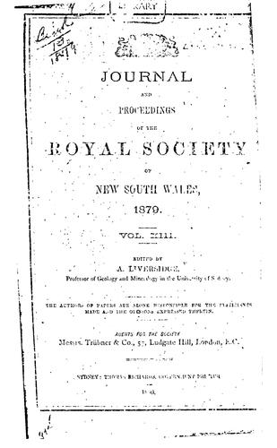 Journal and Proceedings of the Royal Society of New South Wales