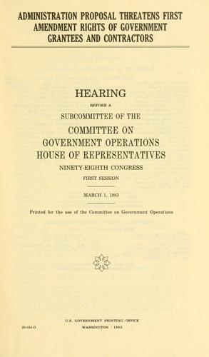 Administration proposal threatens first amendment rights of government grantees and contractors