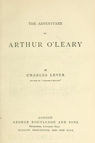 The adventures of Arthur O'Leary