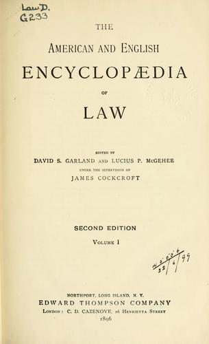 The American and English encyclopaedia of law