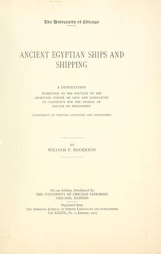Ancient Egyptian ships and shipping ..