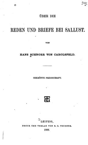 Über die Reden und Briefe bei Sallust