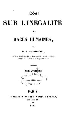 Essai sur l'Inégalité des Races humaines