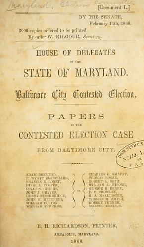 Baltimore city contested election