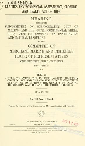 Beaches Environmental Assessment, Closure, and Health Act of 1993