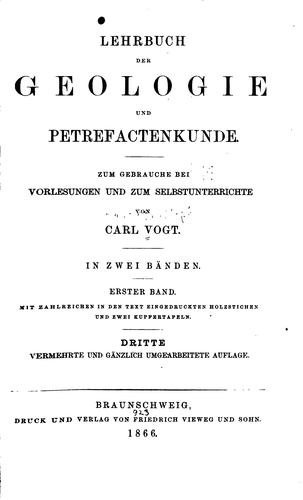 Lehrbuch der Geologie und Petrefactenkunde: Zum gebrauche bei Vorlesungen ...