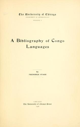 A bibliography of Congo languages