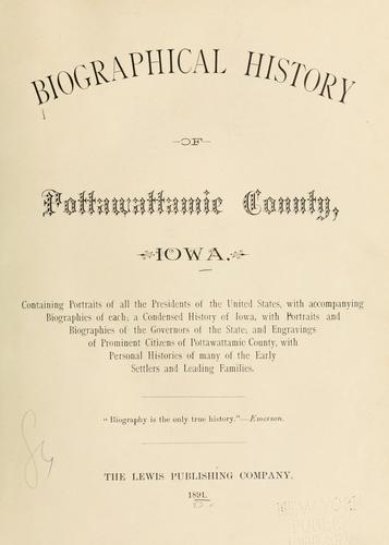 Biographical history of Pottawattamie County, Iowa