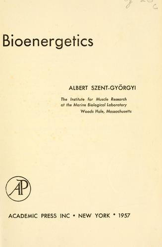 Bioenergetics