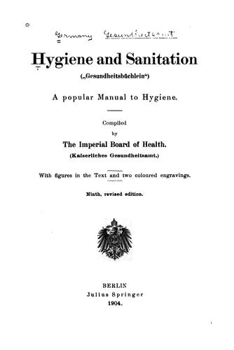 Hygiene and sanitation ("Gesundheitsbüchlein")