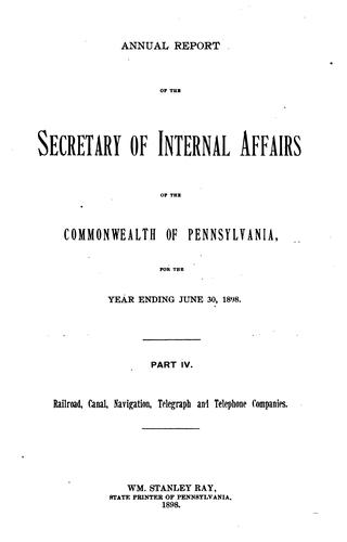 Annual Report of the Secretary of Internal Affairs