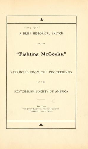 A brief historical sketch of the "Fighting McCooks"