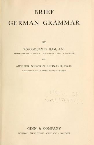 Brief German grammar
