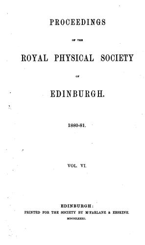 Proceedings of the Royal Physical Society of Edinburgh