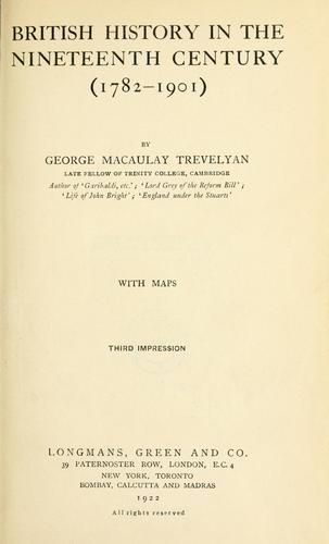 British history in the nineteenth century (1782-1901)