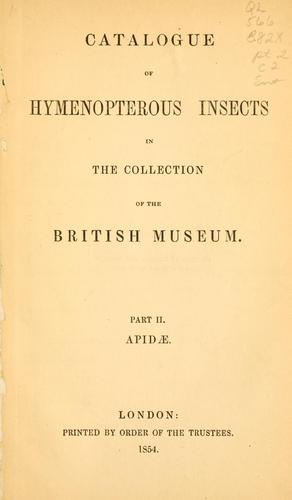 Catalogue of hymenopterous insects in the collection of the British museum..