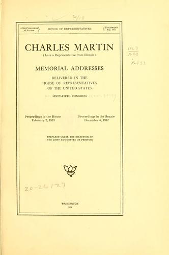 Charles Martin (late a representative from Illinois)