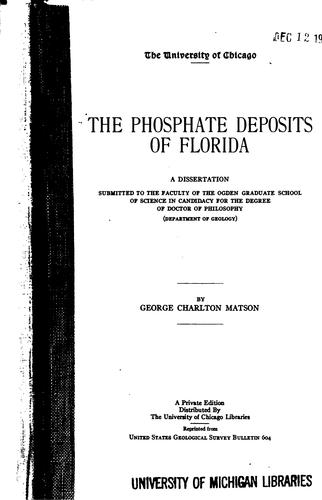 The Phosphate Deposits of Florida ..