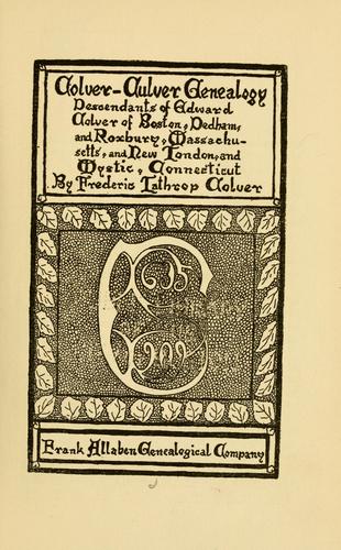 Colver-Culver genealogy