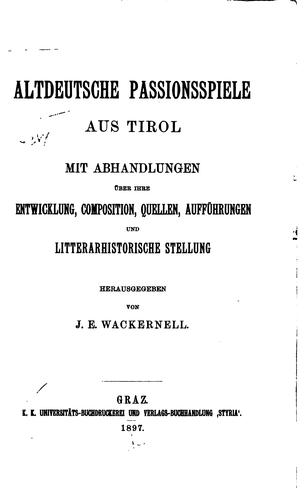 Altdeutsche Passionsspiele aus Tirol