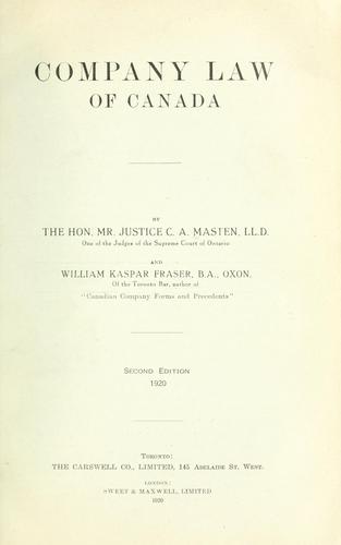Company law of Canada