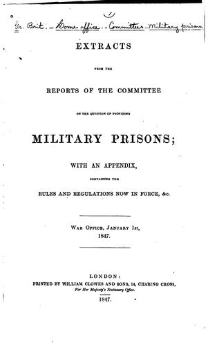 Extracts from the Reports of the Committee on the Question of Providing ...
