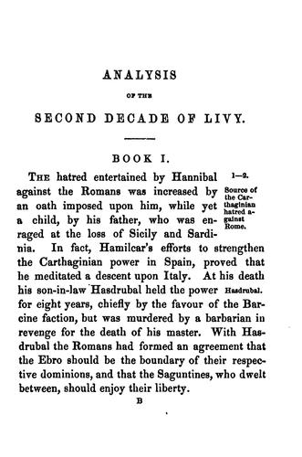 An analysis of the second decade of Livy, with notes, by the author of the Analysis of the first ...