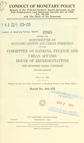 Conduct of monetary policy