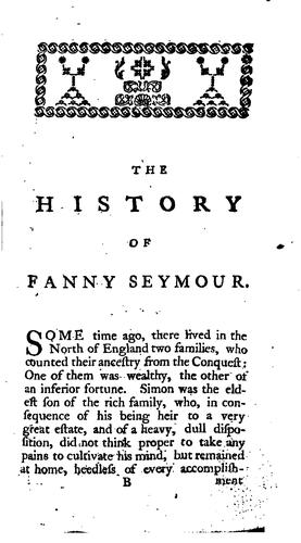 The history of Fanny Seymour [by W. Bathoe].