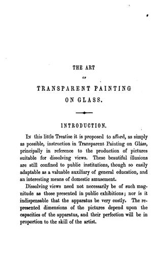 The art of transparent painting on glass