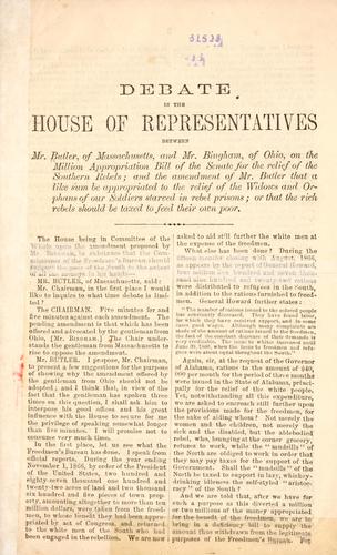 Debate in the House of representatives between Mr Butler